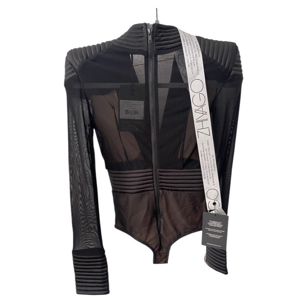 Zhivago Black Structured V-Neck Bodysuit - Picture 12 of 12